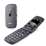 Panasonic KX-TU446EXG Seniorenhandy ohne Vertrag (SOS-Notruftaste, Stoßfest, Sprachverstärker, große getrennte Tasten, große Schrift und Nummernanzeige, Licht, 2,4 Zoll Farbdisplay, Klapphandy, grau