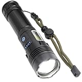 CONGARTENO Wasserdichte USB Aufladbare LED Taschenlampe mit Zoomfunktion Kompakt und Leicht Vielseitig für Outdoor Camping Wandern Angeln Notfallbeleuchtung Inklusive USB ladekabel ohne