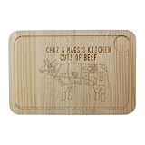 Servierbrett aus Holz - Rindfleischschneidebrett, Schneidebrett für die Küche aus Holz | Multifunktionales Küchenschneidebrett mit Saftrille