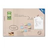 banjado Glas Magnettafel (60 x 40cm) - Magnetwand Glas - Magnetpinnwand als Memoboard - Pinnwand Magnettafel Küche, Büro, Kinderzimmer - Farbe Taupe