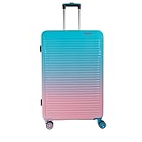Crosstravel Hartschalen-Koffer aus ABS/Polycarbonat, Rainbow, 4 Rollen, TSA-Schloss, Größe: L, Orange-Rot