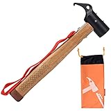 Profiwoab Camping Hammer mit Heringsauszieher Hering Hammer Zelthammer für Zeltheringe Outdoor Multifunktion Gummihammer 31cm