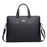 FSD.WG Herren Business Tasche,Wasserdichte Leder Aktentasche,Schulter Laptop Business Tasche für Business,Schule,Reisen,Abnehmbar