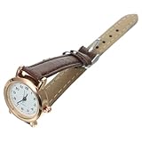 Gatuida Damenuhr Schlichtes Design Kleine Digitale Armbanduhr Braunes Lederarmband Flexibel Alltag Elegant Stylisch für Frauen Mädchen Studenten