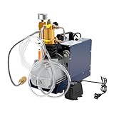 300Bar Druckluftkompressor, 1800W Hochdruck-Kompressor mit Wasserkühlung für Pressluftflasche, Tauchgerät, PCP Kompressor, 30MPa, 80L/min, Öl-Wasser-Separator, Ideal für Kleine Behälter bis 1L