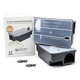 Köder-Discount Rattenfalle für Giftköder (Köder Nicht enthalten) – 2 Abschließbare Rattenköderboxen mit Klarem Deckel & Doppelteingang – Manipulationssichere Köderbox Ratten (22 x 14 x 7.9 cm)