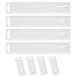 Handmaß Set, 8 Stück Lineal Nähen Set 21x4 cm und 10x4 cm Nähline Kunststoffmaterial Schneiderlineal mit Gezackter Nählineal Patchwork Lineal zum Prägen Kartenherstellung Stanzformen Basteln