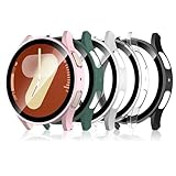 Simpeak 5-Stück Schutzhülle Kompatibel für Samsung Galaxy Watch 7 40mm, Displayschutz PC Harte Hülle, Schutz Zubehör für Watch 7, Kratzfest Gehäuse, Klar, Schwarz, Titangold, Roségold, Dunkelgrün
