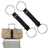Elastischer Befestigungsgurt für Gepäck, verstellbare Gepäckgurte für Koffer, zum Befestigen von Taschen, tragbares Reisekoffer-Zubehör (2 schwarz), 2 Stück