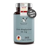 Zink-Bisglycinat (Zink-Chelat) - 25 mg Zink je Tagesdosis - 365 vegane Tabletten für ein Jahr - im Jahresvorrat - laborgeprüft - Balanced Vitality