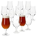 MamboCat 12er Set Hook Pilsglas I 350ml, Höhe 18cm I für 12 Personen I Biertulpe aus Glas mit Fuß I transparentes Bierglas 0,35L I Biergläser für Partys, Geburtstage, Feiern, Bierfeste & Co