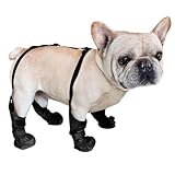 Hunde Schuhe Mit Trägern | Pfotenschutz Mit Rutschsicherung Und Hosenträgern | wasserdichte Hundebeinlinge Pfotenschützer für kleine bis große Rassen Outdoor Spaziergänge Wandern