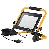 LED Baustrahler 70W & 10000LM, IP66 Wasserdichte Baustellenlampe mit Ein/Aus-Schalter & 180° Schwenkbar, 4m Kabel, Arbeitsleuchte für Baustelle, Werkstatt, Garten, Floodlight (6500K)