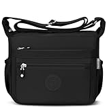 JUYANO Umhängetasche Damen Mittelgroß, Nylon Damen Umhängetasche mit mehreren Taschen Wasserdicht Leichte Crossbody Bag Damen Verstellbarer Breitem Freizeit für Einkaufen Reisen Schule