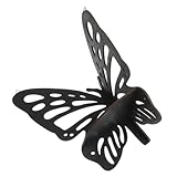 QUMIIRITY Regal Schwebende Wandhalterung Wandablage Wandboard Wandmontage Wandhaken Schmetterlings-Wanddekorhalter Wohnzimmer Schmetterling Wandkunst Halter für Wanddekoration hölzern Black