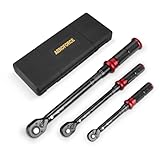 AEROFORCE Drehmomentschlüssel 1/4' & 3/8' & 1/2', 3 teilig Drehmomentschlüssel Set 5-25Nm, 10-60Nm, 20-220Nm, ±3% Fehlergenauigkeit mit 72 Zähne Wende Ratschenkopf für Fahrrad, Auto, Motorrad