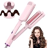 AISEELY 32mm Welleneisen für Haare,3-fach Barrel Beach Waves Lockenstab,Welleneisen Große Wellen,Einstellbare Temperatur (160°C-220°C), Hitzeschutz & Reisesicherung | Locken für alle Haartypen