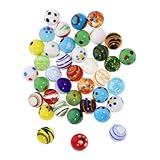 TOBBOMEY 38 Stück Teiliges Glasmurmeln Glas Murmeln für Spiel und Dekoration Robuste Garten Glaskugeln für DIY Geschenkidee für Freunde