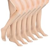 KALIONE 6er NylonstrüMpfe Damen, 15 DEN Damen Nylon Kniestrümpfe, Hautfarben Kniehohe Pop-Socken PerlonstrüMpfe