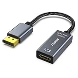 BENFEI Aktiv DisplayPort auf HDMI Adapter, Unidirektional DisplayPort DP Computer zu HDMI Monitor Adapter (Stecker zu Buchse), Unterstützung 4K@60Hz/2K@144Hz/1080P@165Hz, Eyefinity Multi Display