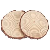 Veemoon 2 Stück Teiliges Garten-holz-trittstein- Natürliche Holzscheiben Ø Rustikale Gartendeko Wetterbeständig für Außenbereich Gartenweg und Hofgestaltung