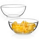 NUTRIUPS Glasschüssel Rührschüsseln Set Salatschüsseln 17,8cm, 1.1 L, Glas, 2 Stück
