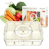 Snackbox Behälter mit Deckel, geteiltes Serviertablett, spülmaschinenfest, 8 Fächer, transparent