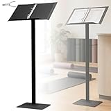 Freistehender Metallmenüständer Acryl-podiumständer Eisenkörper Und Basis Podiumständer Bodenstehender Prospektständer für Restaurants Und Veranstaltungen Black