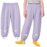 Baogaier Mädchen Matschhose Regenlatzhose Lila Bequem Atmungsaktiv Ungefüttert Wind-und wasserdichte Dünn Leicht Sport Kinder Regenhose Regenbekleidung mit Reflektor, für 7-8 Jahre, GR.122-128