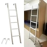Hochbett Leiter Etagenbettleiter für Wohnheim, Loft, Wohnmobil, Metallleiter für Doppel-Etagenbetten Ohne Montage, Rutschfeste, Kurze Aufstiegsleiter mit Haken, Sicherheits-Anlegeleiter, 116–185 Cm(15