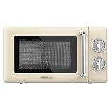 Cecotec Mikrowelle mit Grill Proclean 3110 Retro Beige Mechanische, 700 W in 6 Stufen, Timer bis zu 30 Minuten, Auftaumodus, Vintage-Design in Beige, Stahl-Finish