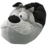 SAMs Unisex Tierhausschuhe Bulldogge, Schwarz Grau, 35-37, TH-HGB-SG