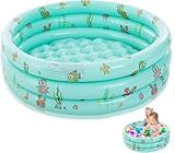 Dhqkqg Planschbecken für Kinder, Aufblasbares Kinderpool Babypool 100x35cm Planschbecken, Aufblasbarer Pool, Kinderpool, Runder Aufblasbarer für Kinder Outdoor Garten Hinterhof Wasserspiel (Grün)