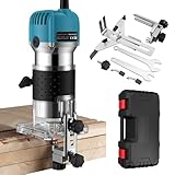 AMTOVL Einhandfräse Holzschneidemaschine 800W 6,35 mm Elektrischer Holzschneider 28000 U/min Handschneider Oberfräse für Heimwerker-Holzbearbeitung