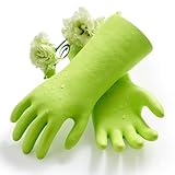 Vgo... Reinigungshandschuhe in Restaurantqualität (-10~100℃) – 3-fach strapazierfähiges TPE, fett- und chemikalienbeständig für Großküchen, Haushaltsreinigung (TP1117,Grün,XS,1 paar)