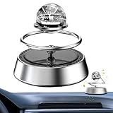Solar Car Air Freshener, Solar Powered Aromatherapy, 24 / 24 / 24 cm / 9,1 / 9,6 Zoll, Perfume Ornament, Duftspender Dashboard, Aromatherapy Cars für Arbeitsplätze und Fahrzeuge (Silber)