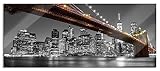 Pixxprint Glasbild Panorama, Wandbild aus Echtglas, Skyline von Manhattan, 120x50 cm, inkl. Aufhängung und Abstandshalter