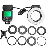 Blitzring, mit Adapterring, Makro-Ringblitz, TTL-Ringform, Makro-Blitz, Kamera, Taschenlampe, Autofokus, Passend für D7000 D5200 D5000 D3200 D3100 D90 D300S D600