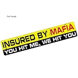 15 cm x 3 cm Auto-Styling VERSICHERT VON MAFIA Aufkleber Aufkleber VERSICHERUNG Lustige Stoßstange Fenster LKW
