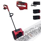 Hooha Schneefräse Akku 21v 2.0ah*2 &Ladegerät Geeignet für ältere Menschen/Frauen/Alleinlebende/Haushalt Schneeschaufeln Leicht Ergonomisch Schneefräsen Handgerät Snow Shovel mit Sicherheitsschalter