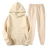 Caxndycing Jogginganzug Herren Trainingsanzug 2 Teill Hooded und Jogginghose Freizeitanzug Hausanzug Jogging Anzug Set Tracksuit Baggy Y2k Hip Hop Streatwear Trainingsanzüge