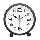 Wecker für Schlafzimmer, Uhr für Schlafzimmer, leiser Wecker | Kleiner Wecker mit großen Zahlen, batteriebetrieben, kein Ticken, einfaches Design für Kinder Erwachsene
