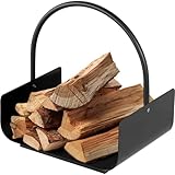 Amagabeli Holzkorb Kaminholz 40 x 30 x 40cm Kaminholzkorb Brennholzkorb Metall Feuerholzkorb Holzwiege Kamin aus Stahl mit Henkel Tragekorb für Holz Kaminholz Holztrage für Holzofen Kaminholzschale
