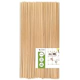 Holzstäbe rund aus Buche natur, Ø 4 mm Länge 50 cm, 100 Stück, Zum Basteln, Modellbau, DIY Handwerk