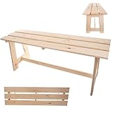 KADAX Gartenbank aus Holz, 2-Sitzer Holzbank ohne Armlehnen & Rückenlehne, Sitzbank, Parkbank, Außenbank für Balkon, Garten, Terrasse (Natureiche)