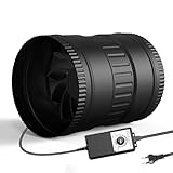 Brogachy 150mm Inline-Rohrventilator Regelbar, Rohrlüfter 452m³/h, Abluftventilator,Badlüfter für Wintergarten Growzelte Keller Garage Küche,Badzimmer.