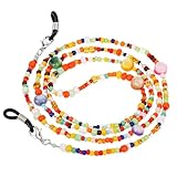 Brillenband Damen,Bunte Brillenkette Perlen Brillenbänder Universal Brillenkette Lesebrille Kette Brillen Kette Einstellbare Brillen Halter Brillenschnur für Lesebrillen Sonnenbrillen Schutzbrillen
