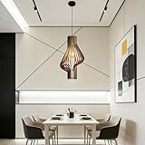 Trutipon Holz Kronleuchter E27 Retro Hängelampe Persönlichkeit Design Vogelkäfig Deckenleuchte, Höhenverstellbare Kronleuchter Wohnzimmer Schlafzimmer Esszimmer Küche Dekorative Beleuchtung Dachlampe