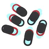 HAWILLOSCH 6 Stück Ovale Webcam Abdeckung aus Langlebigem Kunststoff Schwarzer Sichtschutz Schieberegler für Laptop Tablet und Smartphone Privater Kameraschutz für Datenschutz