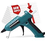 MAXDONE 60W Heißklebepistole, Feuerfest Heissklebepistole mit 50 pcs Heißklebesticks 7mm x 130mm, Klebepistole mit tropffreien Düse für Schule Basteln Heimwerken Kunst schnelle Reparaturen zu Hause